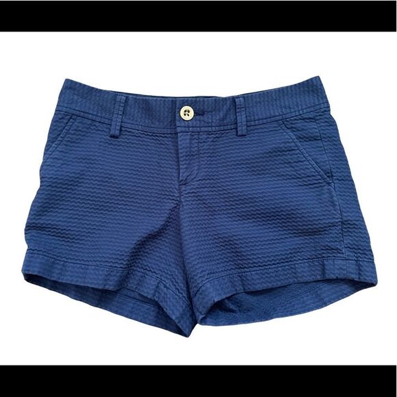 Lilly Pulitzer The Callahan navy blue textured shorts sz 4 - Picture 1 of 12